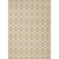 Flat Weave Geometric Beige/ Brown Wool Rug (8' x 10')