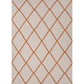 Flat Weave Geometric Red/ Orange Wool Rug (5' x 8')