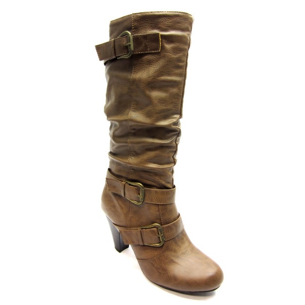 tan and blue boots