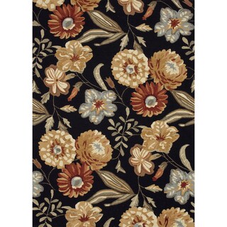 Hand-hooked Fandango Black Rug (3'6 x 5'6)