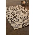 Hand-hooked Fandango Ivory/ Grey Rug (2'3 x 3'9)