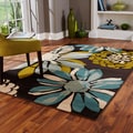 Indoor Teal/ Ivory Area Rug