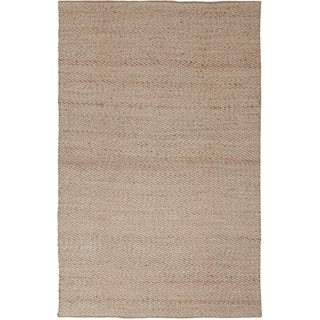 Hand-woven Beige Natural Jute/ Rayon Rug (2'6 x 4')