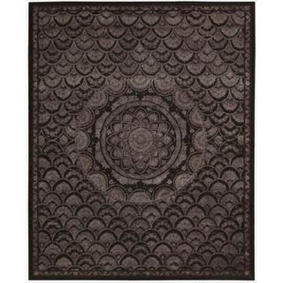 For sale Nourison Hand-tufted Floral Regal Espresso Wool Rug