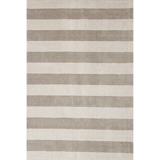 Hand-loomed Transitional Mold Gray Wool/ Silk Rug (8' x 10')