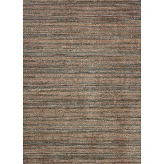 Hand-woven Natural Stripe Hemp/ Jute Rug (5' x 8')