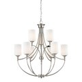 Cannondale 9-light Brushed Nickel Chandelier
