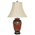 Arabesque Design Red and Black Porcelain Table Lamp