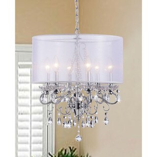 Price Aquify Allured Crystal Chandelier with White Fabric Shade
