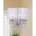 Allured Crystal Chandelier with White Fabric Shade