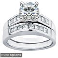 14k Gold Moissanite and 3/5ct TDW Diamond Bridal Ring Set (H-I, I1-I2)