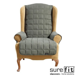 Soft Suede Waterproof Loden Wing Chair Cover-Image