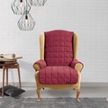 Soft Suede Taupe Waterproof Wing Chair Cover
