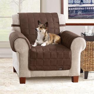 Soft Suede Chocolate Waterproof Chair Protector-Image