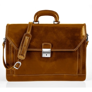 Alberto Bellucci Stylish Honey Triple Compartment Briefcase