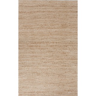 Natural Solid Jute/ Cotton Beige/ Brown Rug (8' x 10')