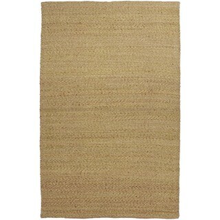 Natural Solid Jute/ Rayon Green Rug (2'6 x 4')