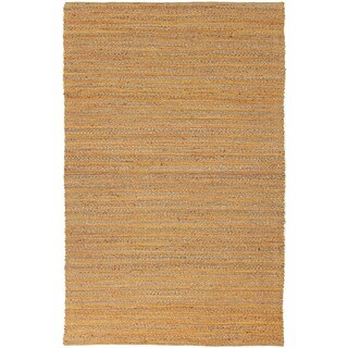 Natural Solid Jute/ Cotton Red/ Orange Rug (2'6 x 4')