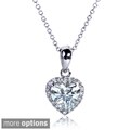 14k Gold Heart-cut Moissanite and 1/8ct TDW Diamond Necklace (G-H, I1-I2)
