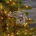 Handcrafted Gray Sequined Elephant Ornament (India)