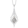 Sterling Silver 1/4ct TDW Diamond Feather Necklace (J-K, I2-I3)