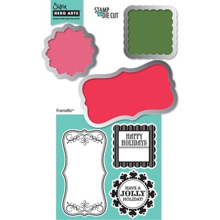 Sizzix Framelits Dies 3/Pkg With Cling Stamps-Tags