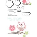 Sizzix Framelits Dies 6/Pkg With Cling Stamps-Autumn Owls
