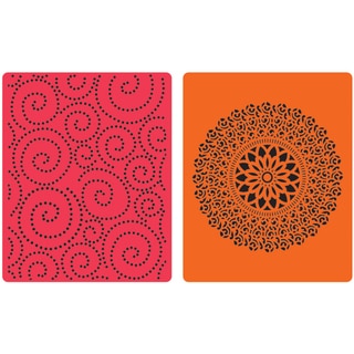 Sizzix Textured Impressions Embossing Folders 2/Pkg-Hero Arts Dot Swirl & Medallion