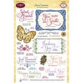 JustRite Stampers 6"x8" Clear Stamp Set-Grand Sentiments 36pc