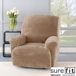 Stretch Plush Sable Recliner Slipcover-Image