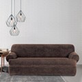 Stretch Plush Chocolate T-Cushion Sofa Slipcover
