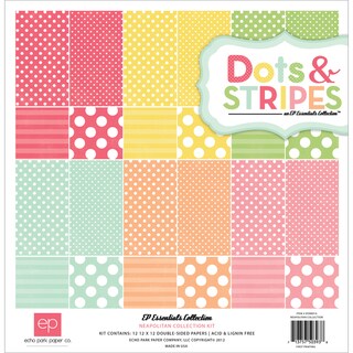 Dots & Stripes 3 Neapolitan Collection Kit 12"X12"-12 Double-Sided Cardstock Sheets