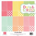 Dots & Stripes 3 Neapolitan Collection Kit 12"X12"-12 Double-Sided Cardstock Sheets