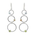 Sterling Silver 'Spring Rainbow' Multi-gemstone Earrings (Thailand)