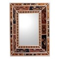 Reverse-painted Glass 'Warmth of the Earth' Mirror (Peru)