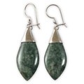 Sterling Silver 'Maya Lance of Afterlife' Jade Earrings (Guatemala)