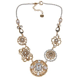  Carolee CZ, Faux Pearl 17-inch Cast Collar Necklace