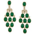Carolee CZ Oval Cab Chandelier Earrings
