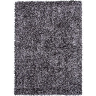 Gray/ Black Solid Shag Rug (5' x 7'6)