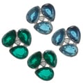 ABS by Allen Schwartz Jewel Tone Crystal Cluster Button Stud Earrings