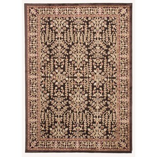 Traditional Beige/ Brown Viscose/ Chenille Rug (5' x 7'6)