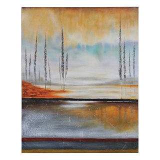 See Reviews Stephane Fontaine 'Earth in Fall' Hand Painted Canvas