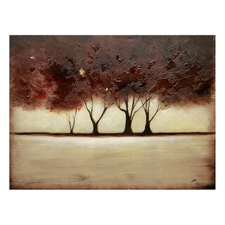 Nathalie Viens 'Ruby Forest' Hand Painted Canvas