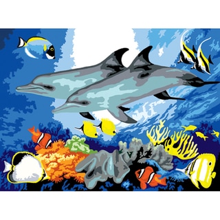 Junior Large Paint By Number Kit 15-1/4" X 11-1/4"-Dolphins