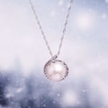 Miadora 10k White Gold FW Pearl and Diamond Necklace (8-8.5 mm)