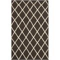 Hand-woven Moroccan Dhurrie Brown Wool Rug