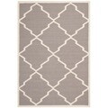Hand-woven Moroccan Dhurrie Grey Wool Rug