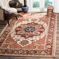 Hand-hooked Heriz Red/ Ivory Wool Rug