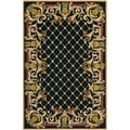 Hand-hooked Chelsea Pineapples Black/ Multi Wool Rug