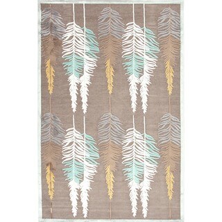 Transitional Beige/ Brown Viscose/ Chenille Rug (5' x 7'6)